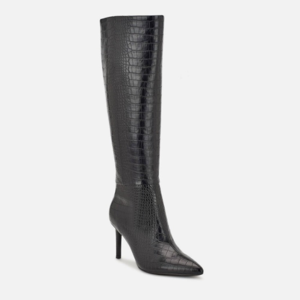 Nine West Croc Knee High Maxim Boots